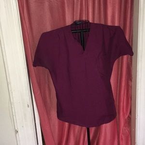 Burgundy scrub top